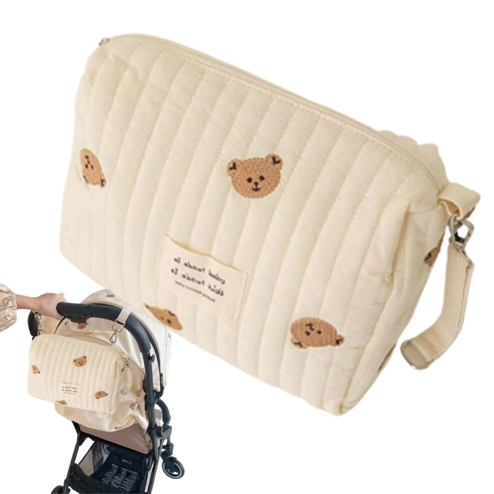 Baby Diaper Organizer  Stroller Hanging Caddy, Lightweight Zipper Pocket Tote, Nursery Carryall For Walks And Outings