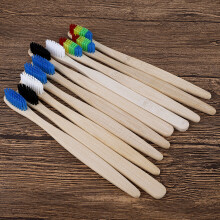 Biodegradable Bamboo Toothbrush Set, Durable Charcoal Mixed Bristles For Thorough Cleaning, Natural Bamboo Handles With Ergonomic Design, Waterproof