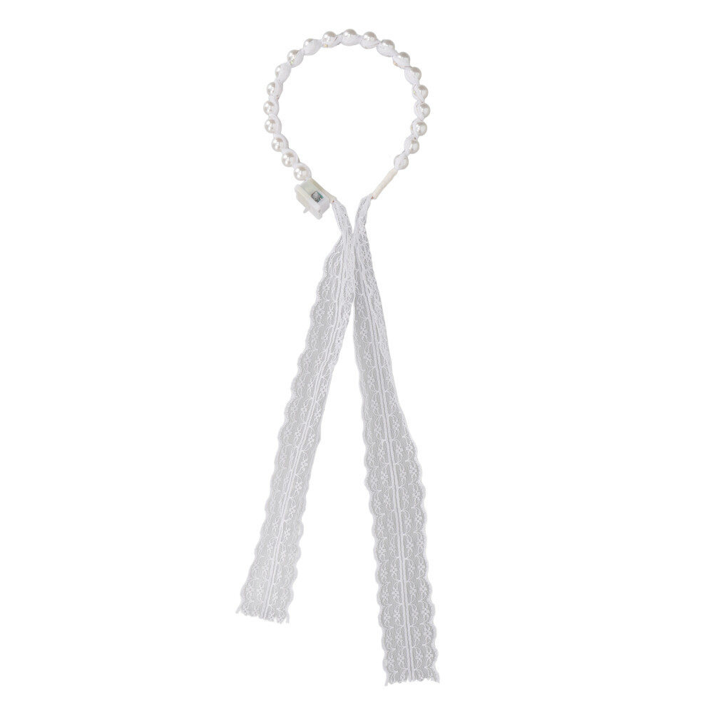 Chic Hair Hoop Creative Headdress Cosplay Hair Decor Elegant Hair Hoop With Luminous Halloween Headwear Fashionable Pearl Headdress Accessory For