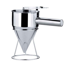 Automatic Springback Batter Dispenser with Adjustable Flow Control, Stainless Steel Funnel for Pancake and Waffle Batter Dispenser Use, Spring-Loaded