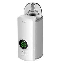 Fast-Heating & Long-Lasting Warming, Cordless Baby Bottle Warmer with Rechargeable Bottle Warmer On The Go, Precise Temperature Control, LED Display,