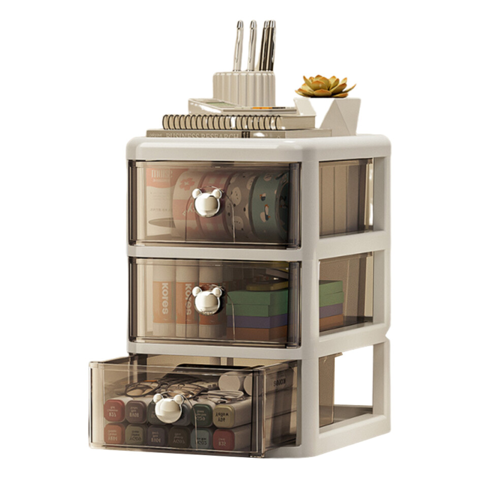 Desk Drawer Organizer With Transparent Design, Multi-Layer Storage Plastic Drawer Storage For Office Stationery And Craft Supplies, Stackable Design 9009791806359