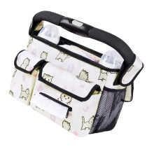 Adjustable Baby Strollers Hanging Bag With Oxford Cloth And 210D Nylon Lining Quick Installation On Handlebars Compact Stroller Accessory