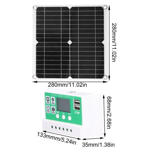 40W 18V Monocrystalline Flexible Solar Panel with 50A USB Charge Controller 2