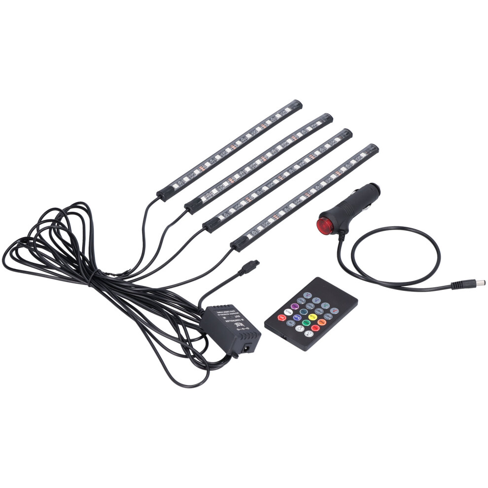 Rgb Interior Car Strip 48 Leds Ip65 Waterproof Remote Control Light 9301377932767