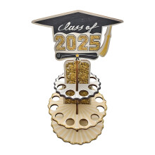 Money Holder for Cash Class Of 2025 Graduation Cash Holder 20 Holes Double Layer Wooden Congrats Grad Ceremony