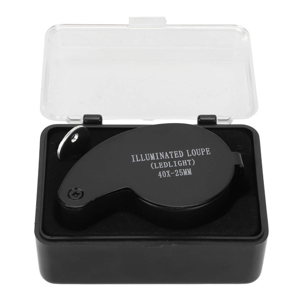 Light Jewelry Magnifier With Bright 40X Magnification & Foldable Design, Aluminium Alloy Shell Magnifying Glass For Eye Loupe Gauge (Professional &