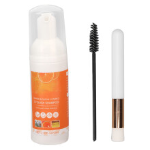 Wash Extension Eyelash Extension Cleanser: Milde schuimreiniger met borsteltje voor olievrije reiniging en een natuurlijke wimperverzorgingsroutine,