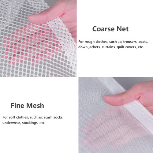 Heavy Duty Mesh Laundry Bag for Maximum Capacity, Practical Design Durable Material Machine Washable Mesh Drawstring Bag with Enhanced Security, 2