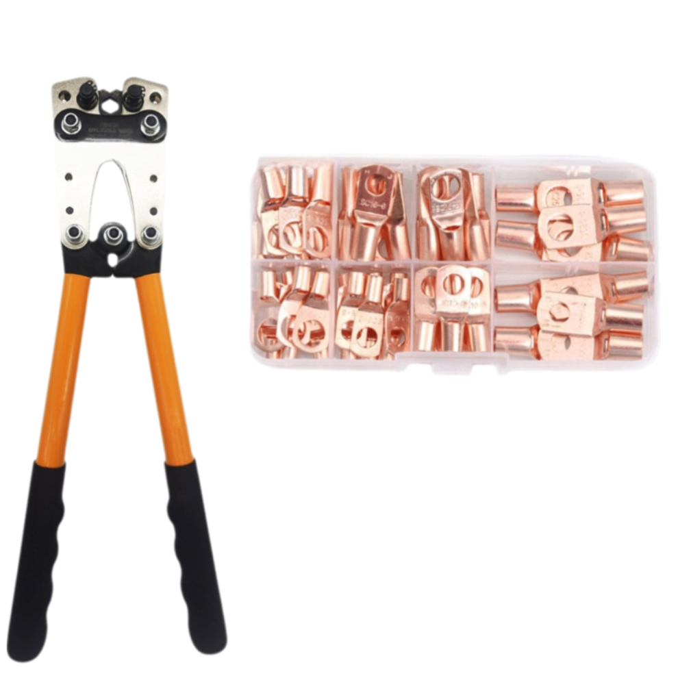 Corrosion Resistance In Demanding Environments, Copper Ring Lugs With Gold-Plated Terminals And Hx-50B Crimping Pliers, Moisture Seal Closed Design 9009791805567