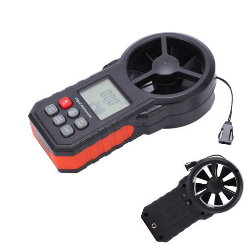 MS6252A Portable Wind Speed & Flow Meter, ABS, Orange 2