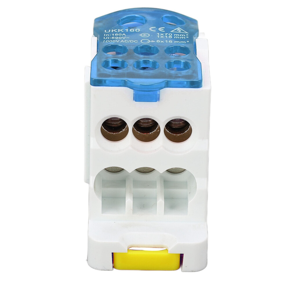 Terminal Distribution Box 690V 160A Blue, Din Rail Power Junction 4621377938046
