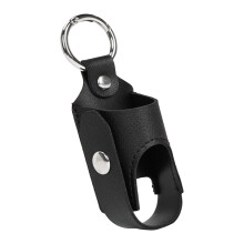 Inhaler Holder For Kids PU Leather Inhaler Spacer Case With Metal Buckle Lightweight Black For Daily Use School Hiking