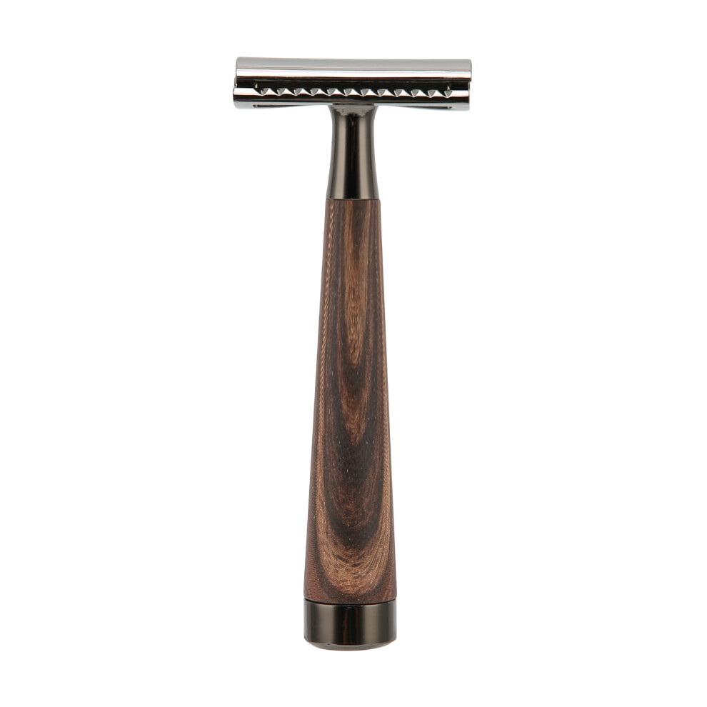 Stainless Steel Blades for Sustainable Safety Razor, Bamboo Handle Ensures Firm Grip, Washable & Non-Slip Design, Durable Close Shave for Eco