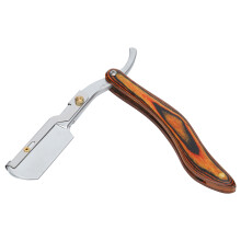 Classic Manual Straight Edge Razor For Men'S Grooming High Precision Foldable Barber Shaver Tool Composite Wood Handle Lightweight Zinc Alloy Head