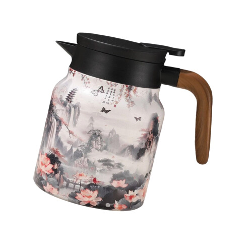 Extra große 1-Liter-Teebrühkanne im Retro-Design,-Landschaft