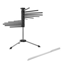 Foldable Pasta Drying Rack with 10 Stainless Steel Arms and Rotary Design for Homemade Noodles