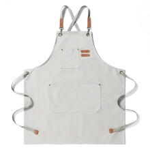 White Canvas Kitchen Apron with MultiPocket Design for Men and Women Cooking Gardening Chef Use