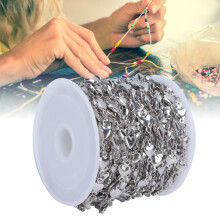 Chaîne curb cœur pêche inox 5m/16.4ft couleur acier