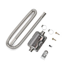 Stainless steel exhaust pot with spiral thread for 12/24V auxiliary car parking heater, 200cm chimney