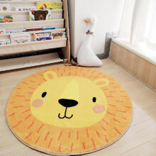 Area Rugs Living Room Rug Soft Fluffy Shaggy Carpet Non Slip Backing 100x100cm Yellow Rabbit Pattern