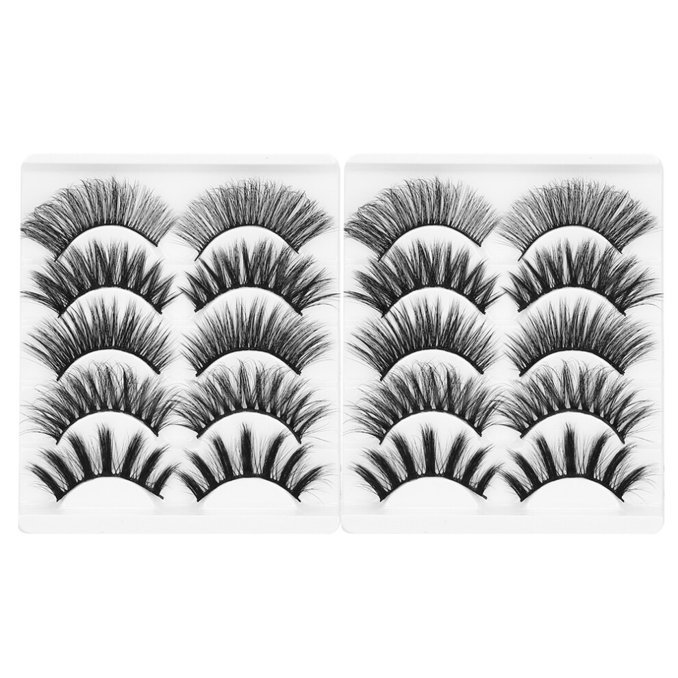 Fluffy Wispies Eyelash Fake Mink False Lashes Wispy Natural Look 8D Volume Soft Comfortable Reusable For Party Stage Use Versatile Lengths