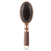 Elegant utredare, antistatisk hårkam med nylonborst för föning, statisk fria flexibla borst för hårbottenmassage, halkfritt handtag,