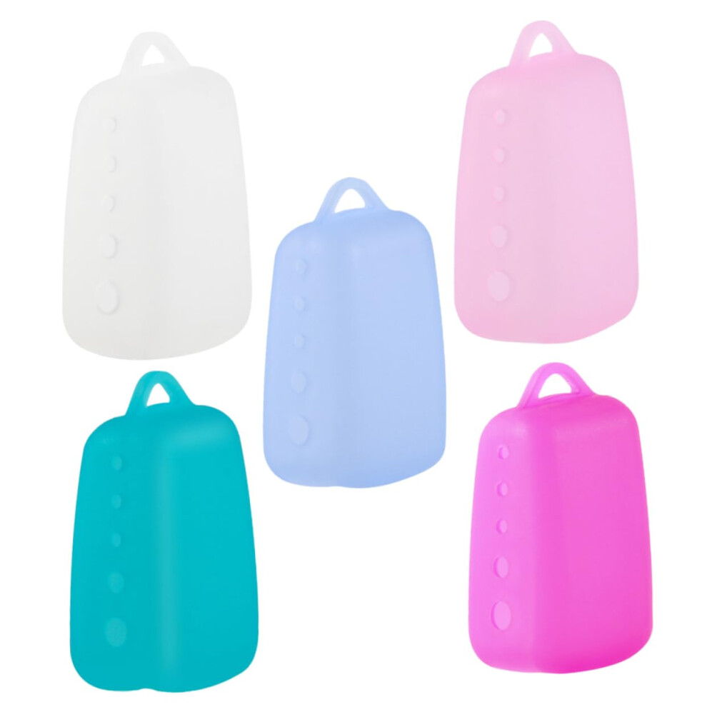 Silicone Toothbrush Head Covers 5Pack Portable Travel Caps For Dust Protection And Deformation Prevention White Pink Sea Blue Sky Blue