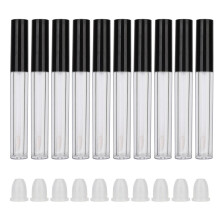 Safe and Eco-Friendly Empty Lip Gloss Containers Transparent Tubes with Rubber Insert for Refillable Lip Balm Bottles and DIY Lip Samples