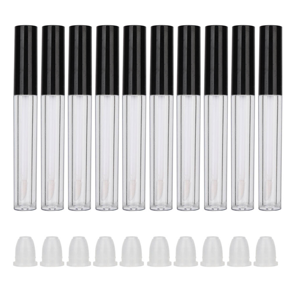 Safe and Eco-Friendly Empty Lip Gloss Containers Transparent Tubes with Rubber Insert for Refillable Lip Balm Bottles and DIY Lip Samples