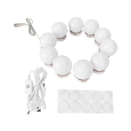Makeup Light with LED Bulbs Dimmable Vanity Mirror Dressing Table Light USB Powered Touch Sensitive Controls 33cm Spacing Slimline Design for Bedroom