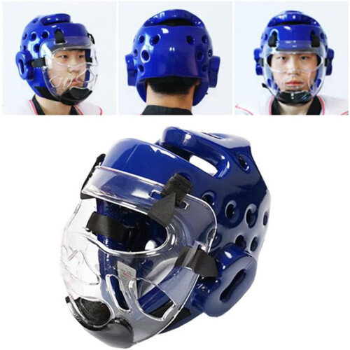 Kid Boxing Headgear Kickboxing Full Face Helmet Training Sparring Head Protector Blue M Ref: 4926 1