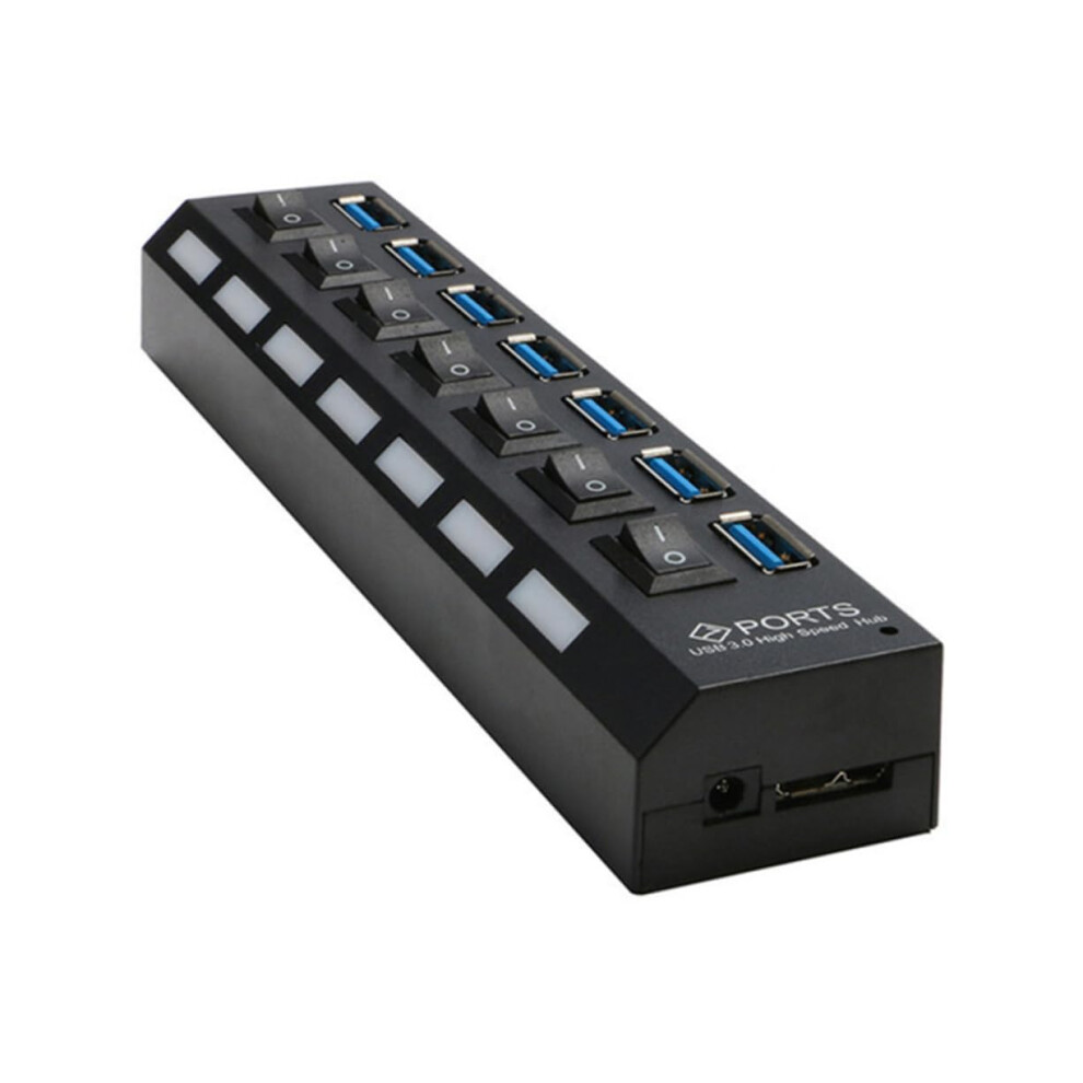 Usb Hub Splitter Individual Port For Speed Data Transfer Compatible Laptops Design Black 9199774370783