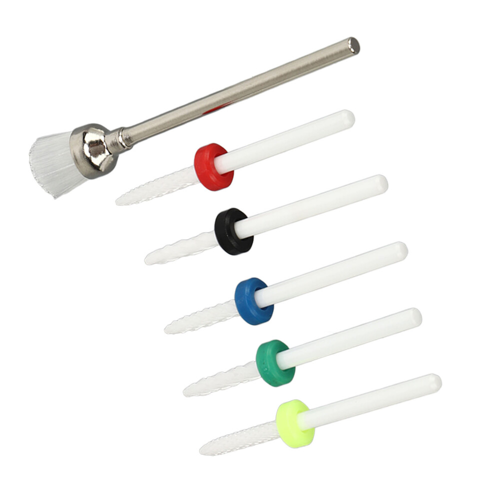 Nail Drill Bit Set 6pcs Ceramic Cuticle Removers for Home & Salon Nail Art