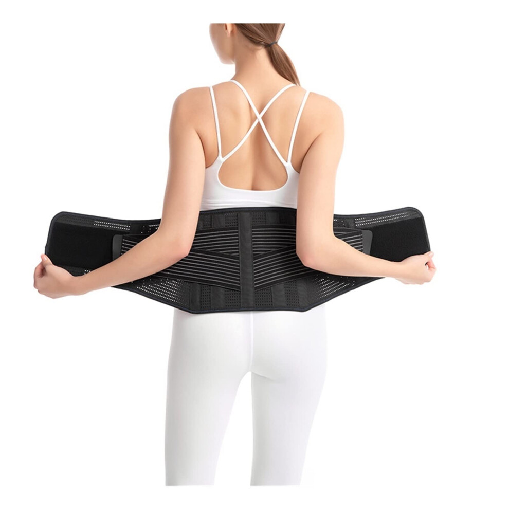 Lower Back Support Belt with Adjustable Compression, Breathable Lumbar Brace for Pain and Injury Relief