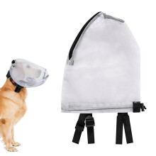 Mesh Hood for Dogs Lightweight Breathable Mesh Hood With Mouth Zipper White M For Panting Drinking