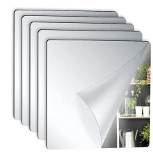 Self Adhesive Acrylic Mirror Tiles 4 Pack 30x20cm Stick On Wall Mirrors Bathroom Wardrobe Bedroom Frameless Shatterproof