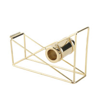 School Office Desktop Tape Dispenser - Metal Hollow Holder for Adhesive Rolls