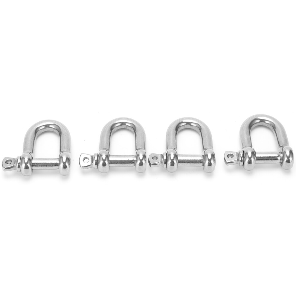 M10 Stainless Steel D Shackle 320Kg Rigging Hook 4Pcs 7891377957157