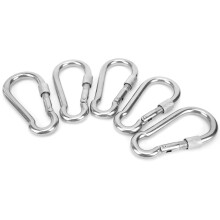 120mm Stainless Steel Heavy Duty Locking Carabiner with Nut Lock for Camping