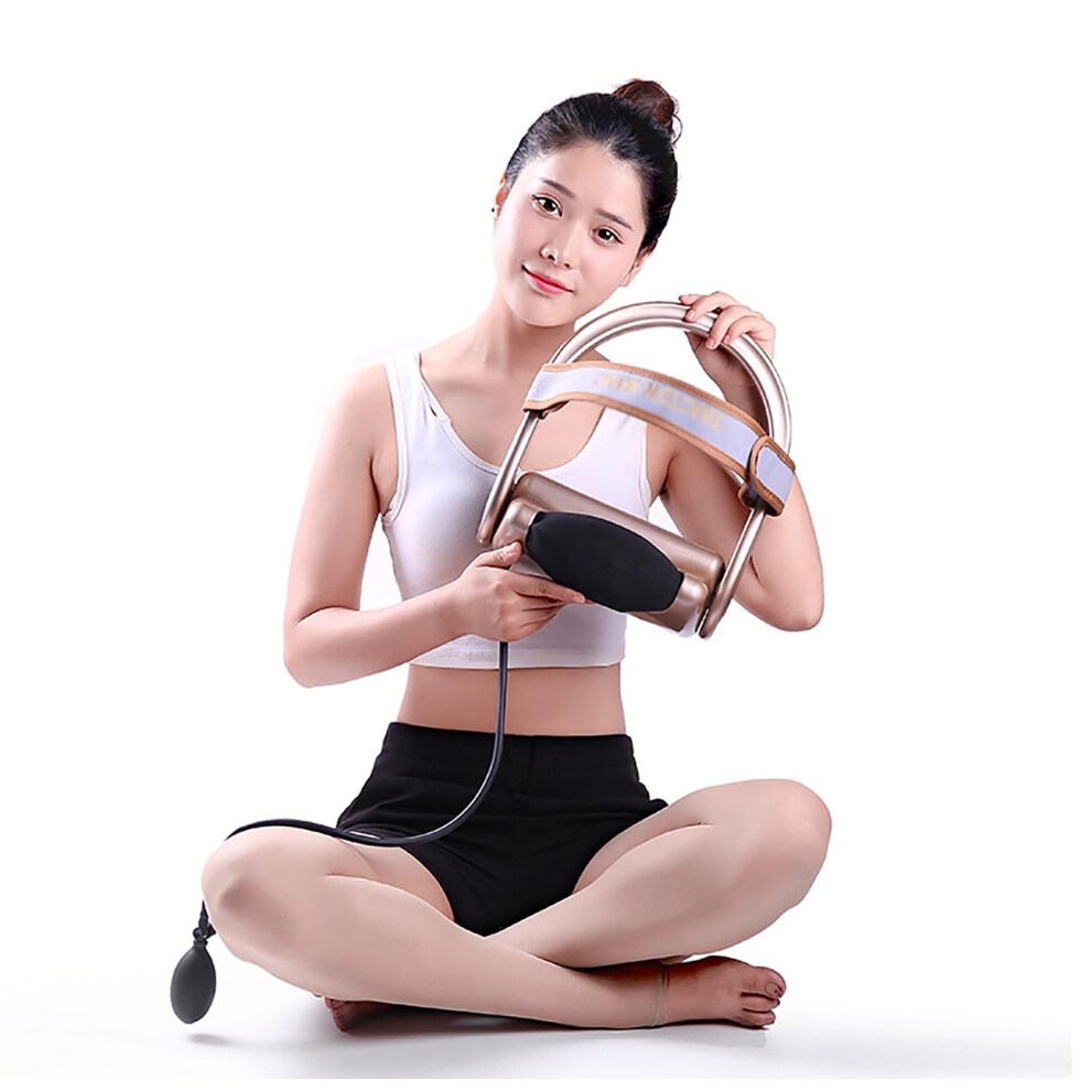 Cervical Traction Device For Neck Pain Relief, Manual Cervical Vertebra Corrector, Comfortable Fabric, Home Use