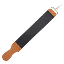 Schleifriemen für Rasiermesser, professionelle Wahl, hitzebeständiges Material, Hakendesign, zwei drehbare Riemen, ideal zum Feinschliff.