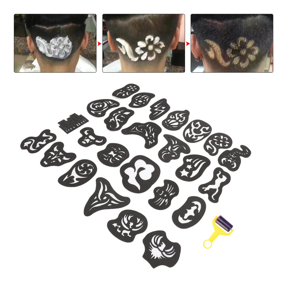 Hair Tattoo 25pcs Color Carving Pattern Stencil Stickers for Hair Styling
