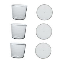3pcs Glass Salad Bowl Set with Lids Japanese Style Clear Bowls for Salad Dessert and Cereal