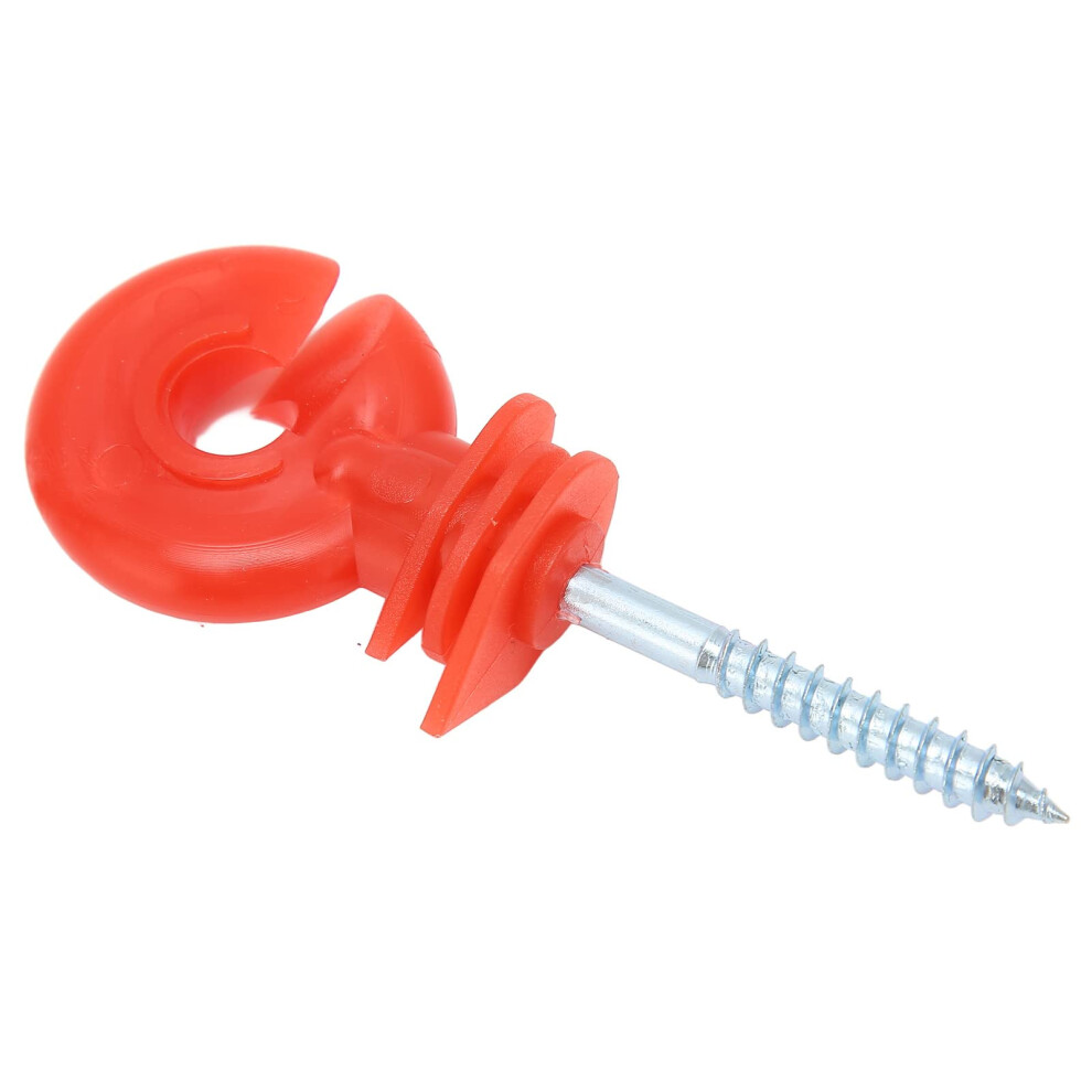 Screw In Fence Insulators 50Pack Weatherproof Plastic Coated Steel For Electric Fences Red 9189345383519