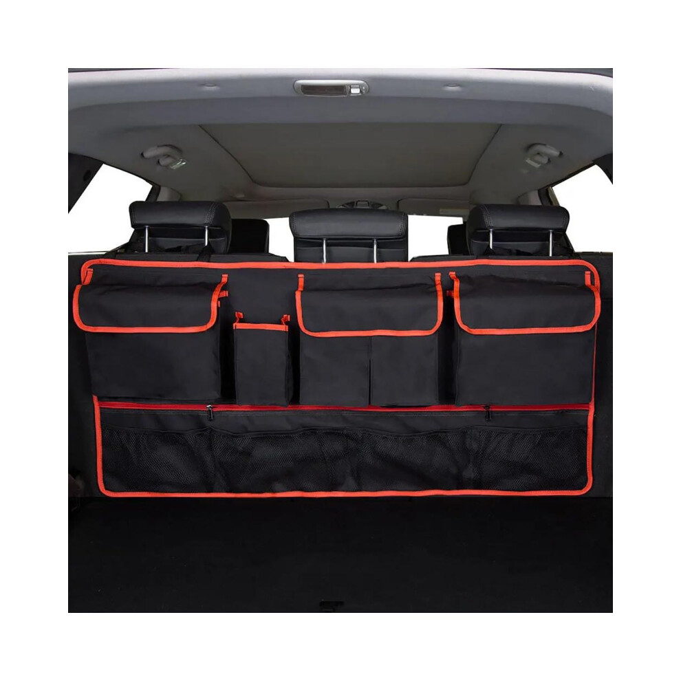 Car Backseat Organizer Waterproof Oxford Cloth 9 Pockets Hanging Seat Storage Bag Universal Red 9426802656282