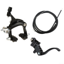 Road Bike Brake Assembly Front Rear Clamp Type Caliper, With 22.2mm Handle Bar Mount Brake System, For Cycling(silver rear brake kit)