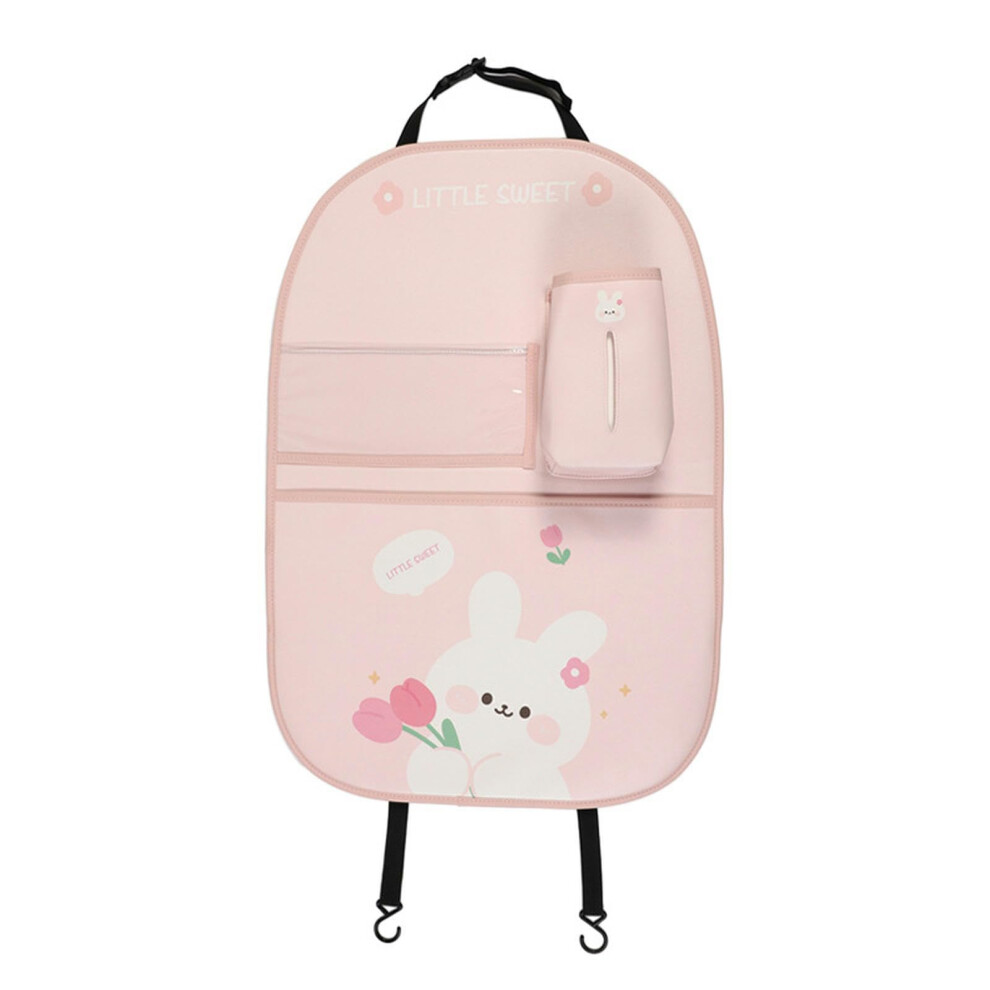 Creative Car Seat Back Organizer With Multiple Compartments And Kick Mat Protector Â Little Rabbit 9189345383939