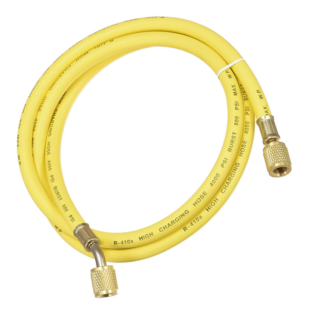 Hvac Charging Hose 1/4 Sae 4.92Ft Rubber 800 Psi Pressure Ac Refrigerant Line Yellow 9199774374118