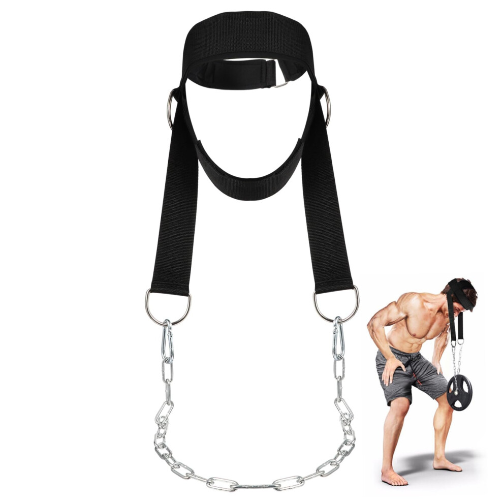 Black Neck Trainer Harness For Weight Training Adjustable Neck Exercise Cap For Gym Strength Training And Muscle Development